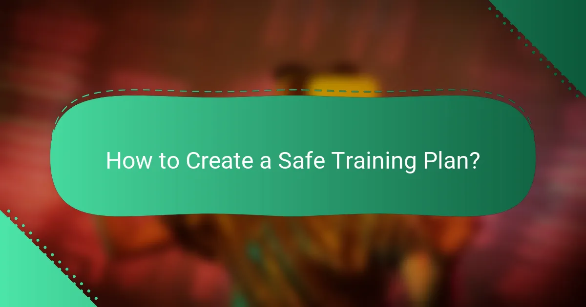 How to Create a Safe Training Plan?