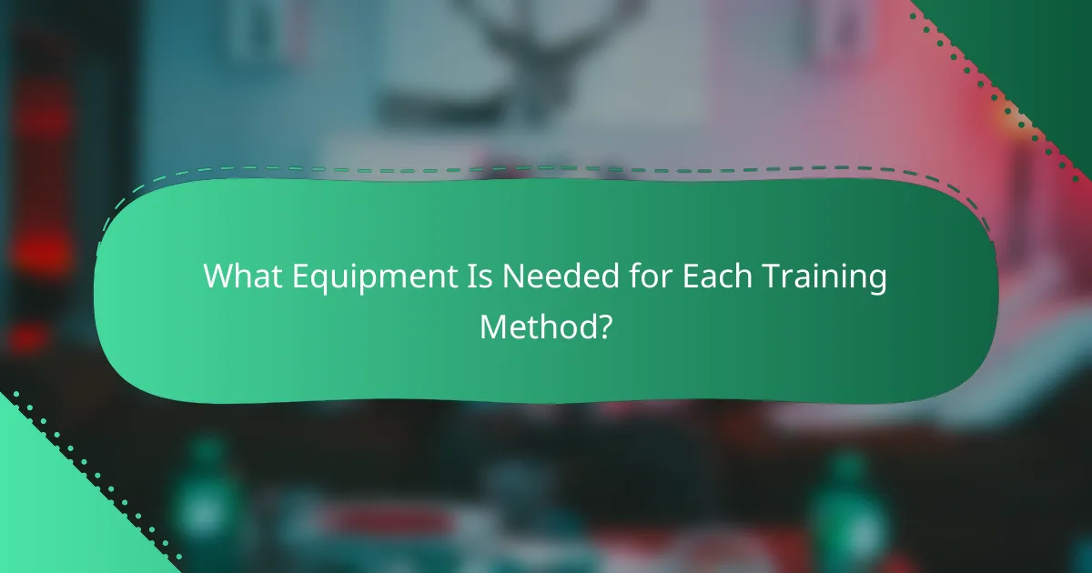 What Equipment Is Needed for Each Training Method?