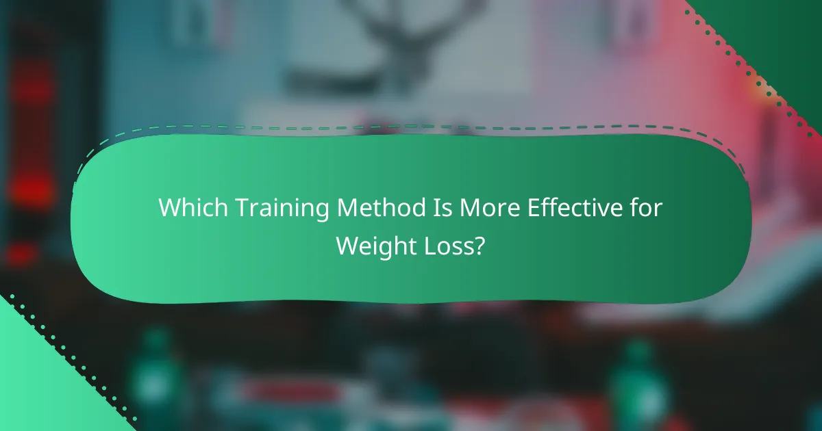 Which Training Method Is More Effective for Weight Loss?